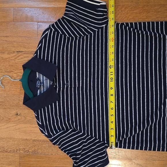 BEN SHERMAN BRAND MEN'S BLUE SHORT SLEEVE STRIPED 2 BUTTON POLO SIZE SMALL - Picture 11 of 16